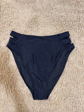 High-Waist Black Swim Bottom